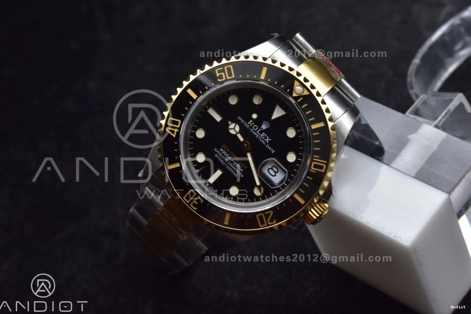 on Unisex Dial Black A2824 V Best GMF Edition Two Tone SS Sea-Dweller Bracelet 1061 YG 126603 YG SS 0729